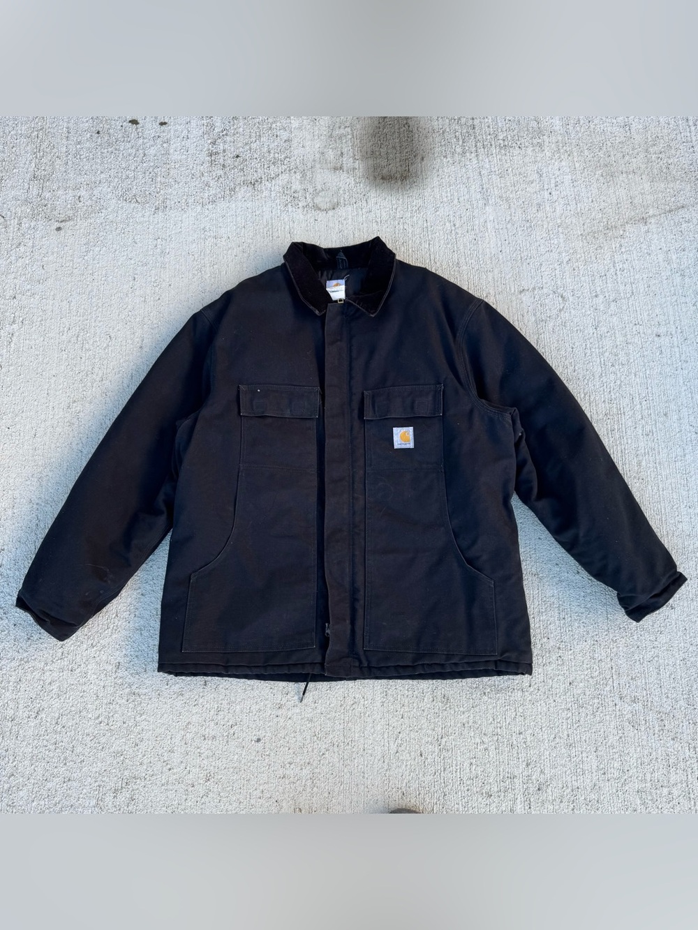 Vintage CARHARTT Black Full Zip Canvas Jacket C003 BLK XL